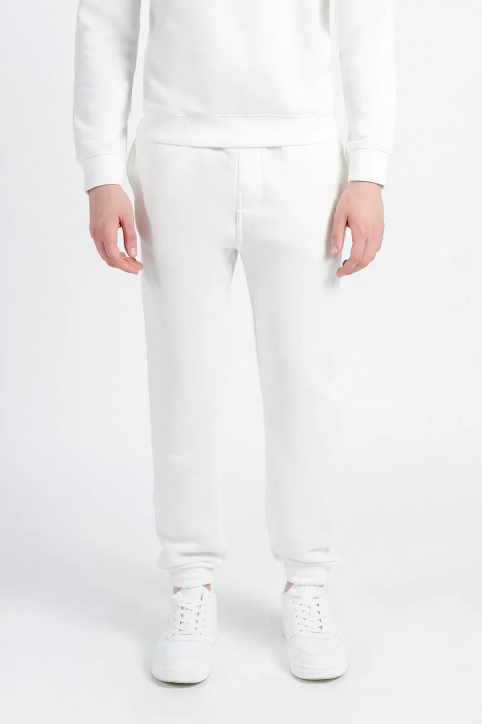 Sonny Bono pantalone jogger tuta panna felpa poliestere cotone