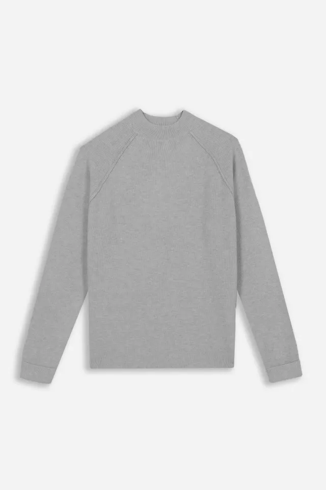 Sonny Bono maglia mezzo collo costine grigio chiaro