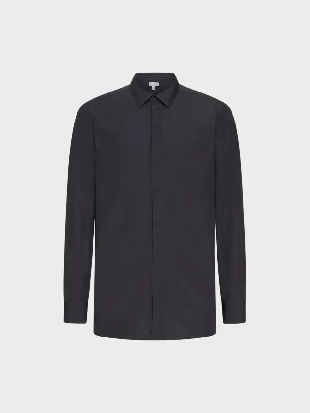 Caruso Butterfly camicia slim cotone grigia popeline