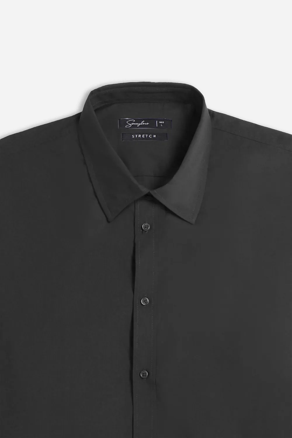 Sonny Bono Basic camicia stretch nero 97% cotone