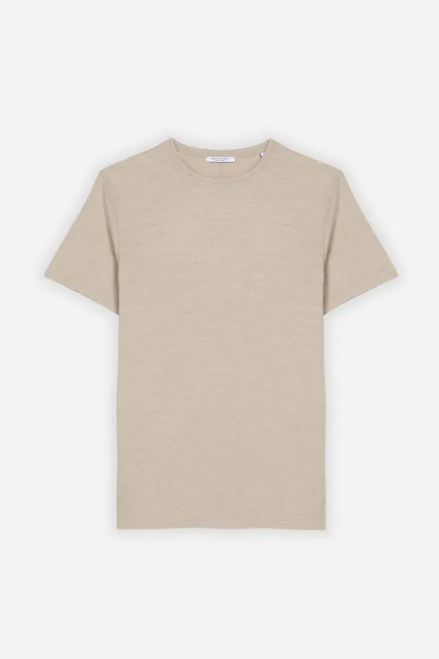 Sonny Bono Overlock t-shirt cotone fiammato beige