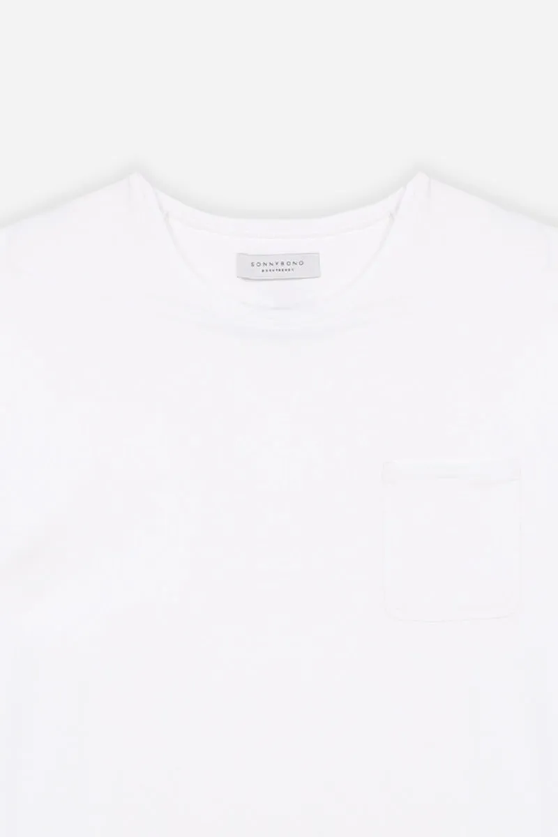 Sonny Bono Taschino T-Shirt Girocollo Bianco Cotone
