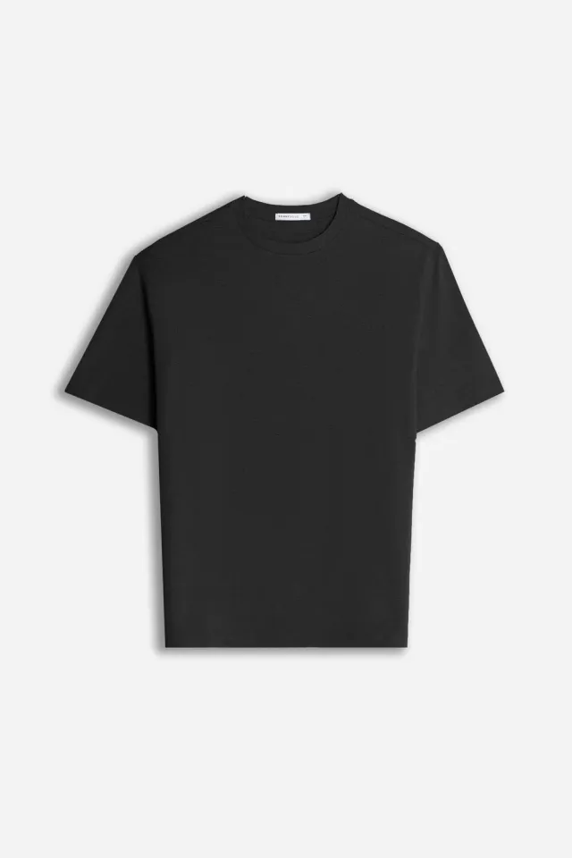 Sonny Bono T-Shirt Girocollo Jersey Fiammato Nero
