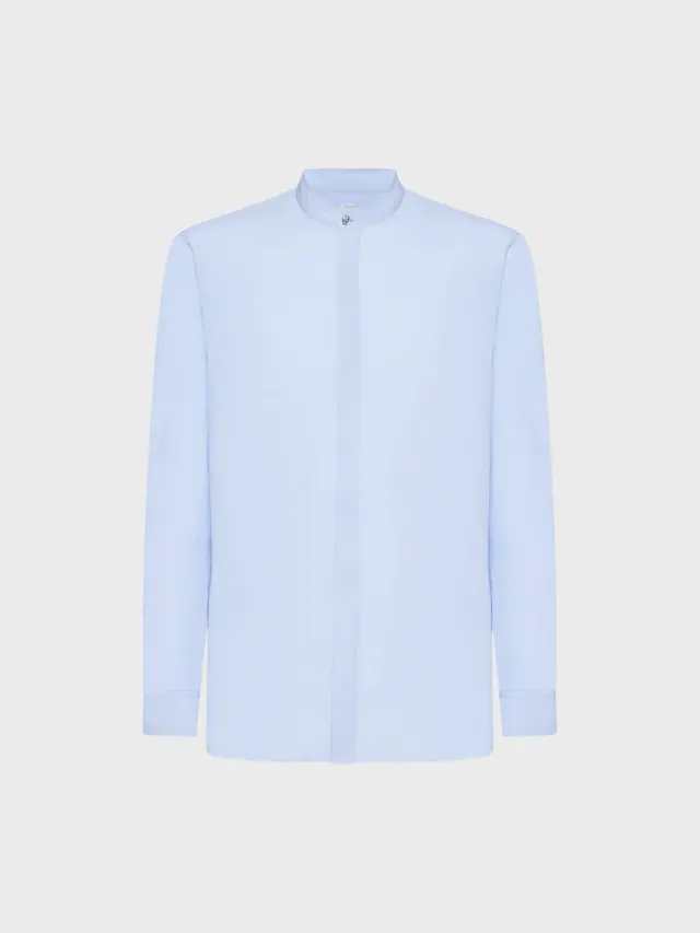 Caruso Butterfly camicia coreana cotone azzurro