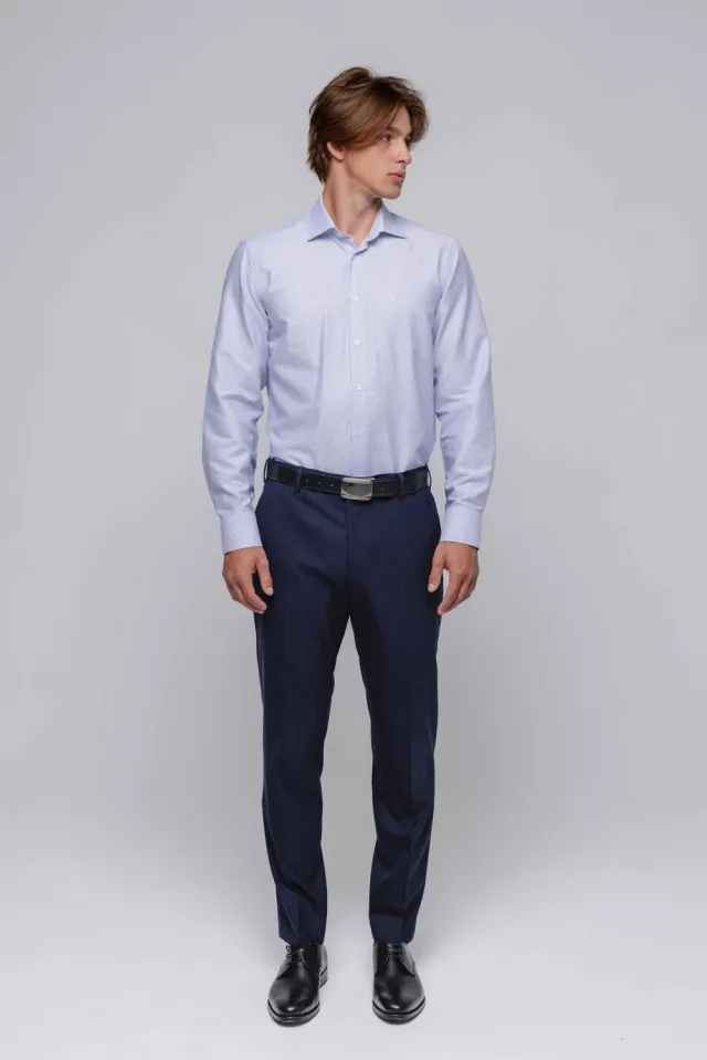 Alain Delon Extra Slim Fit camicia bianca righe blu