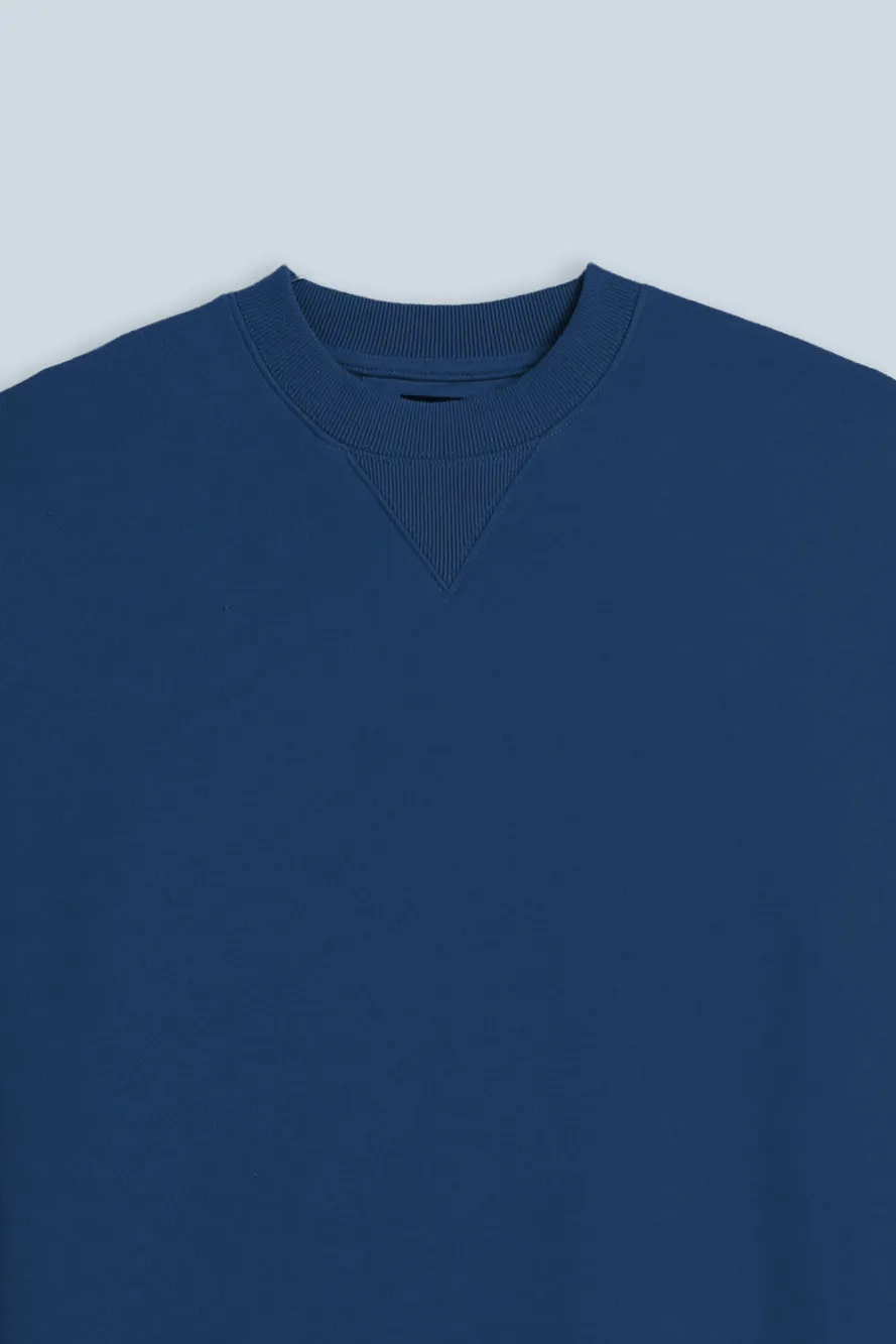 Sonny Bono felpa girocollo basic bluette casual