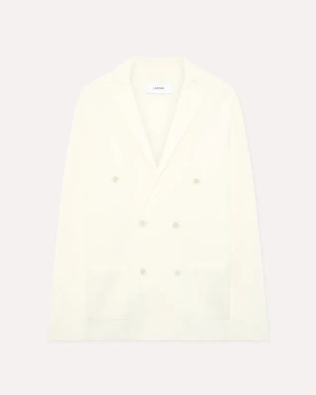 Lardini Giacca Doppiopetto Maglia Cotone Bianca