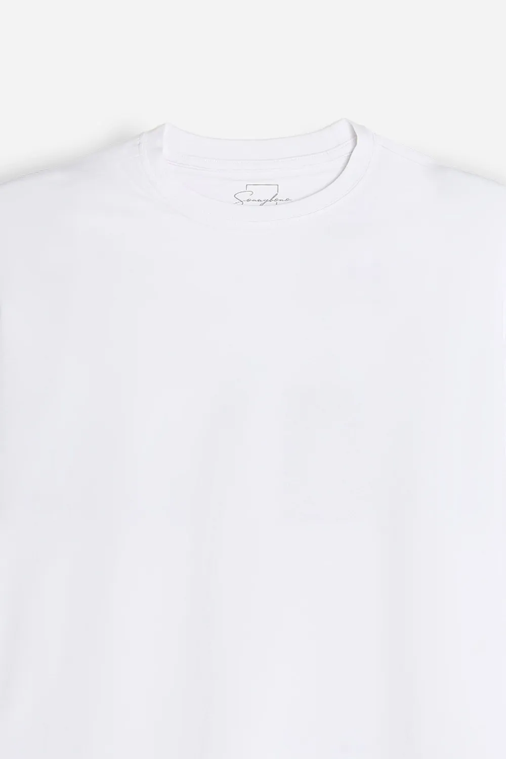 Sonny Bono T-shirt Girocollo Manica Lunga Bianca stretch