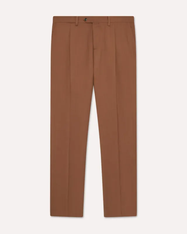 Lardini pantalone una piega marrone saia leggera