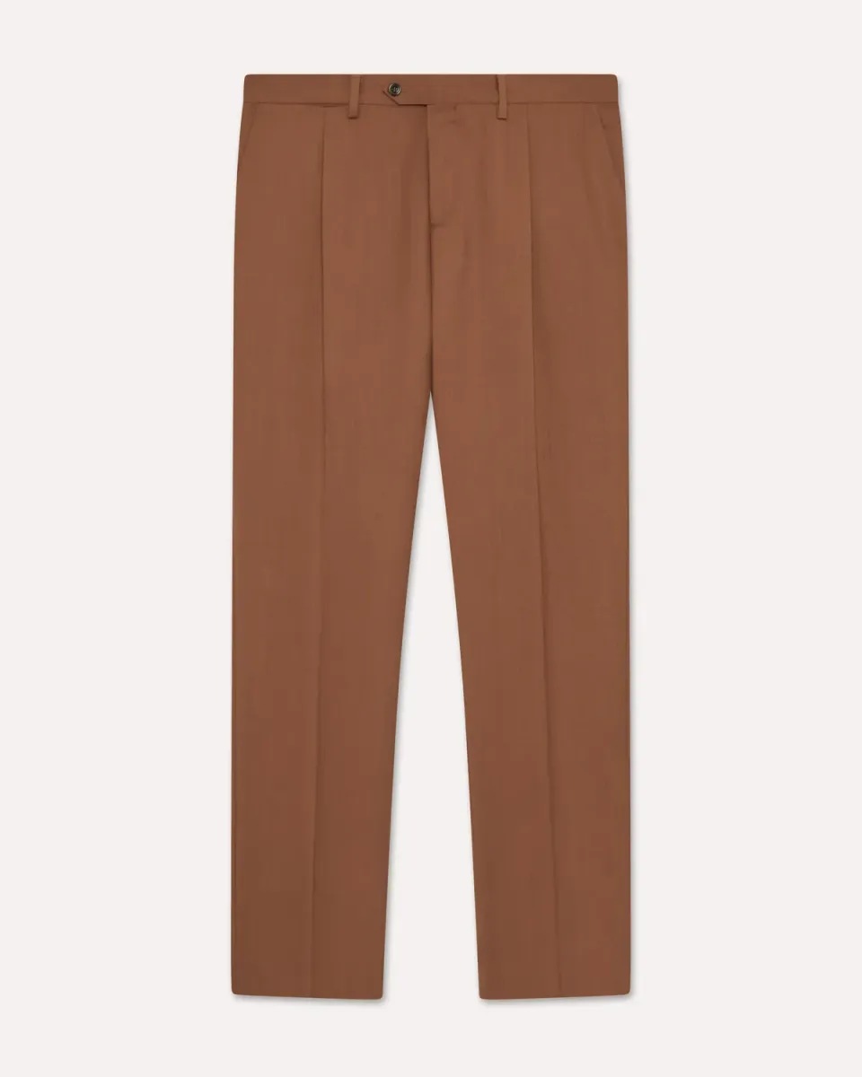 Lardini pantalone una piega marrone saia leggera