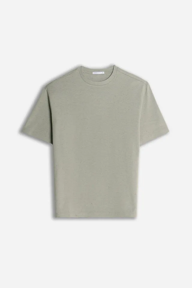 Sonny Bono jersey fiammato t-shirt girocollo verde muschio