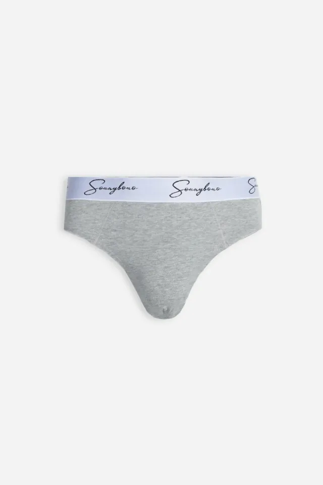 Sonny Bono Slip Uomo Grigio Elastico a Contrasto