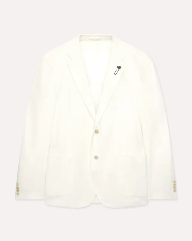 Lardini Jersey Giacca Panna Cotone Piquet 2 Bottoni