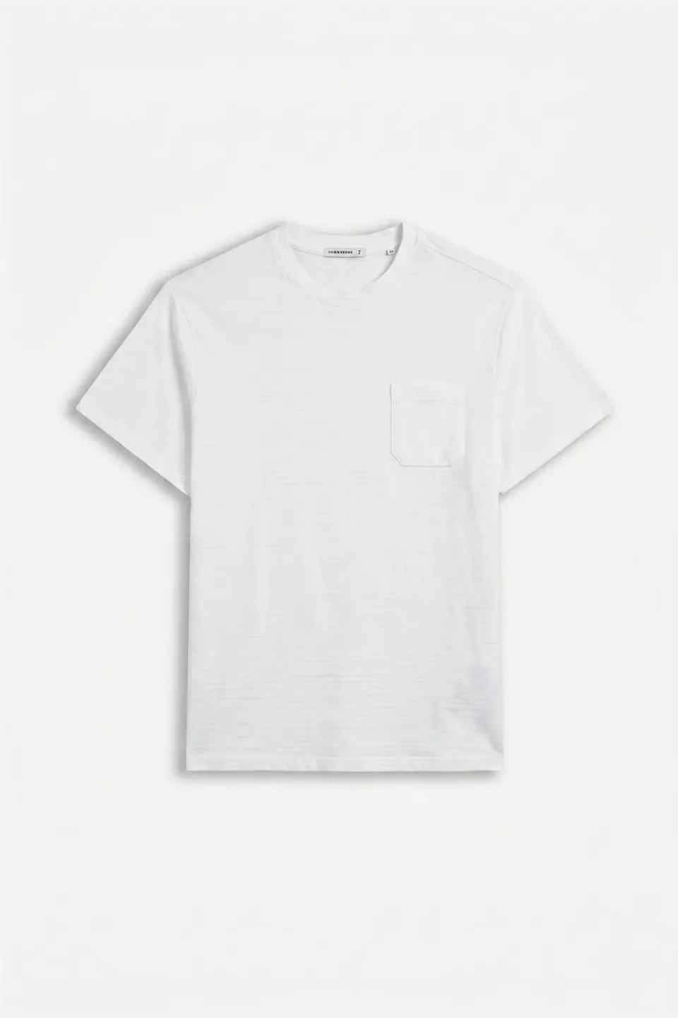 Sonny Bono T-Shirt Trama Rilievo Taschino Bianco Cotone