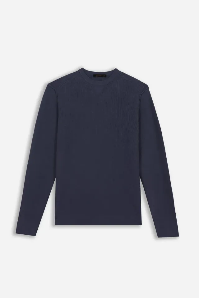 Sonny Bono maglia girocollo a costine denim manica lunga