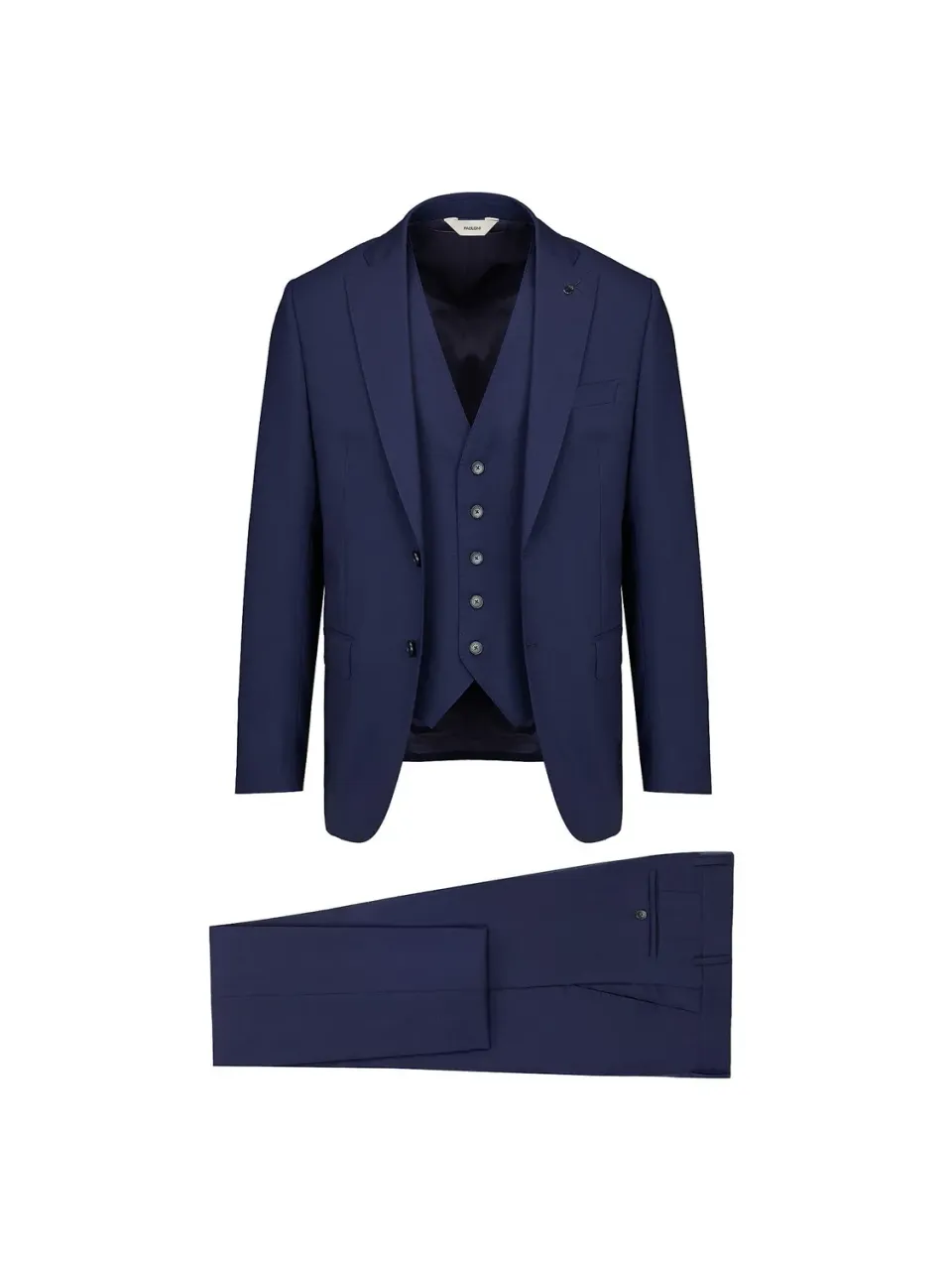 Paoloni Abito con Gilet Fresco Lana Stretch Blu slim