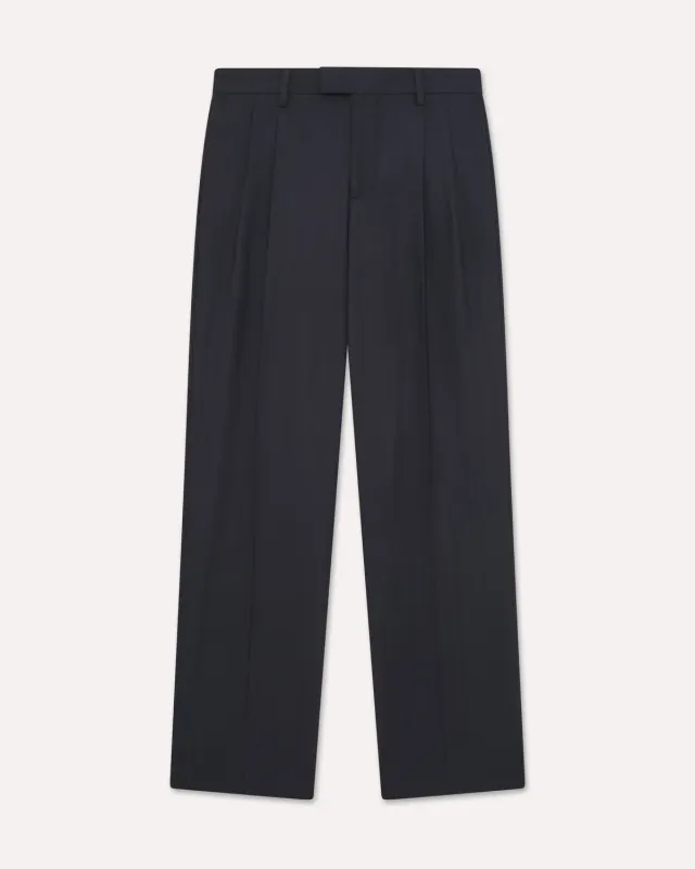 Lardini Le Origini Pantalone Piega Blu Herringbone