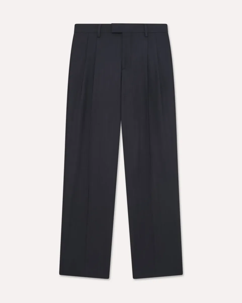 Lardini Le Origini Pantalone Piega Blu Herringbone
