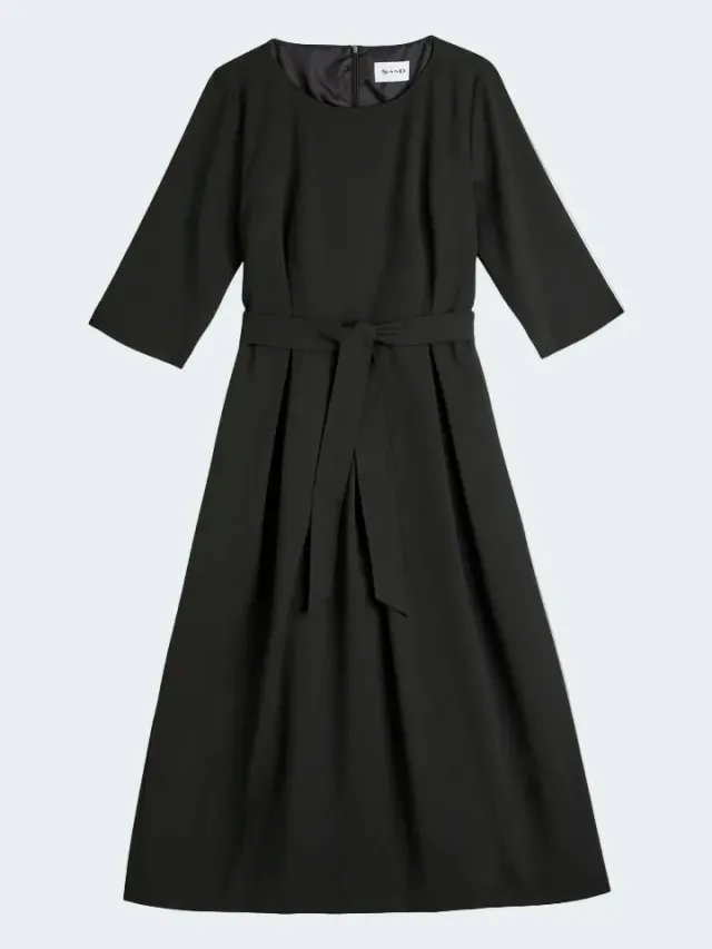 Sand Menswear Mana Dress abito nero con cintura