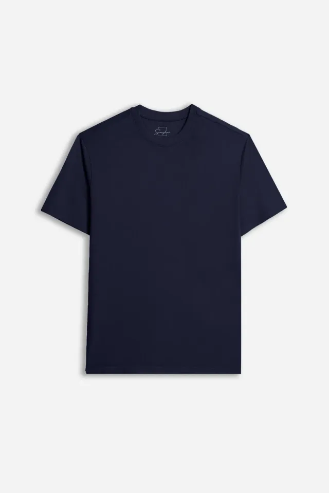 Sonny Bono T-Shirt Girocollo Basic Bleu Cotone
