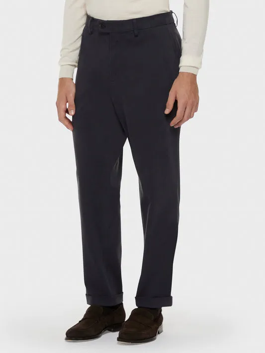 Caruso Norma pantalone cotone stretch gabardine bianco