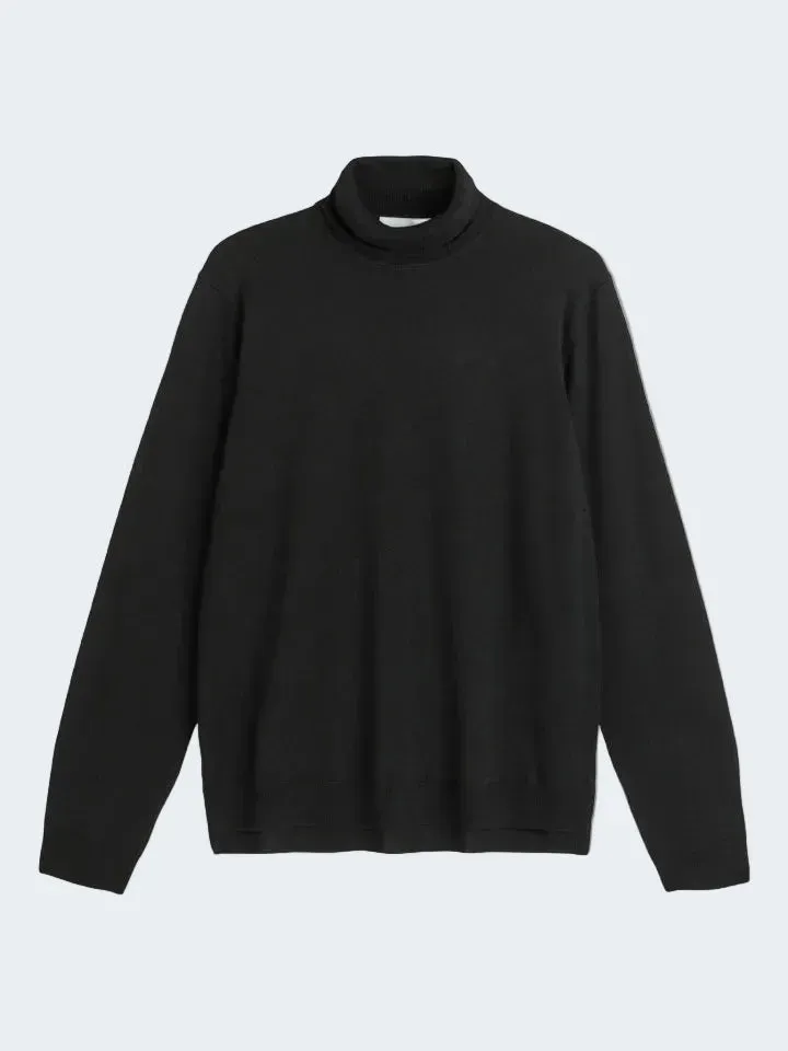 Sand Menswear Fellini Trish Maglione Dolcevita Merino Nero
