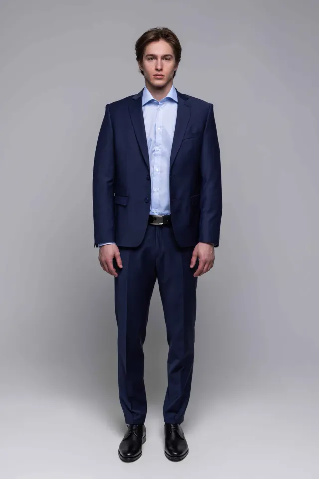 Alain Delon Abito Slim Fit Blu Micro-fantasia