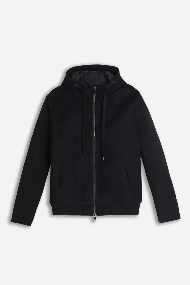 Sonny Bono Giubbotto Panno Full Zip Cappuccio Nero