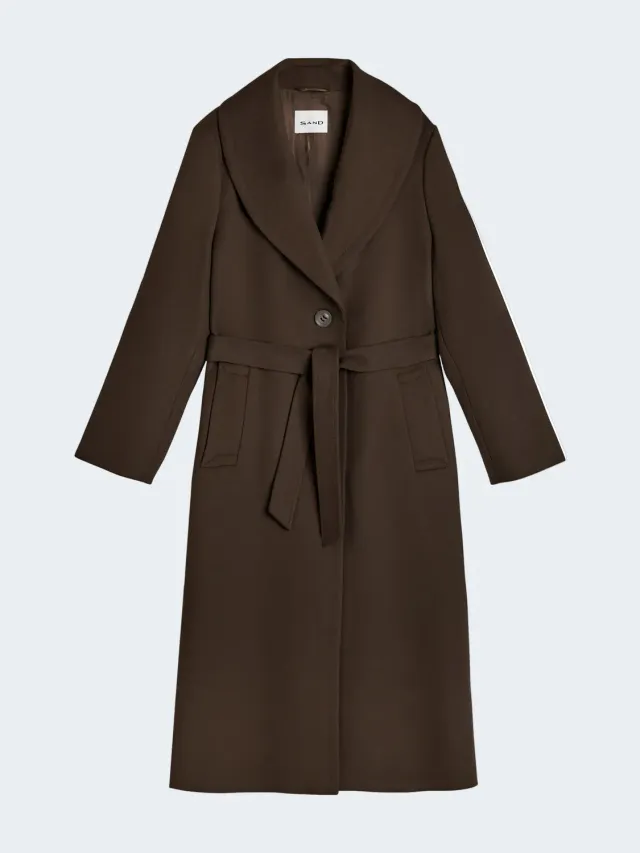 Sand Menswear Clareta Long cappotto cashmere testa di moro