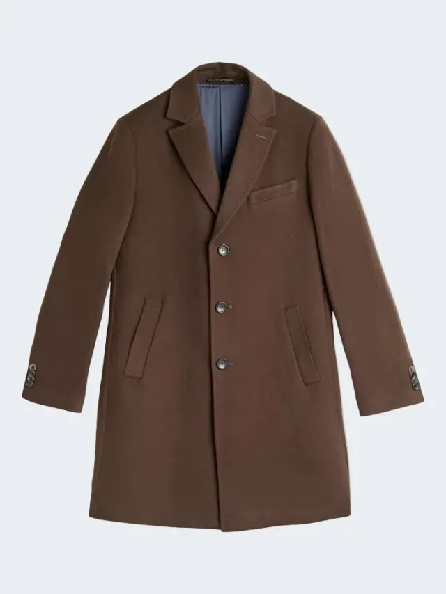 Sand Menswear Sultan Relax cappotto cashmere marrone scuro