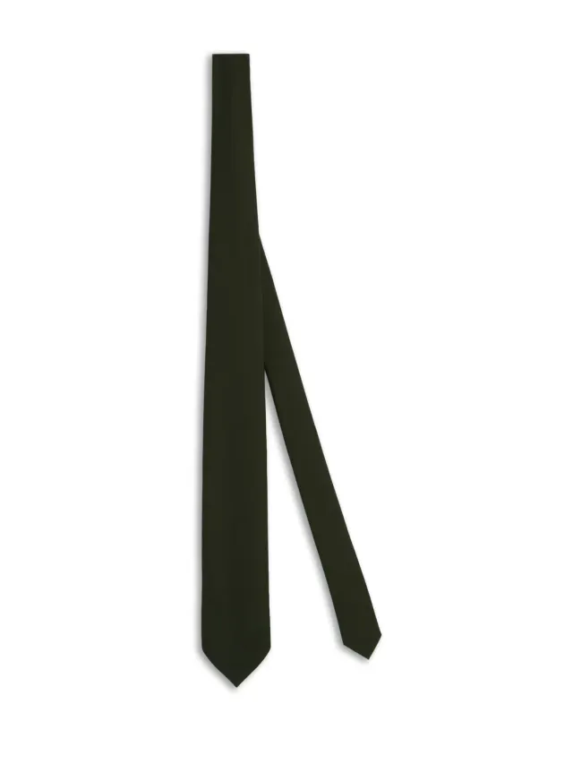 Caruso Norma cravatta gabardina lana verde