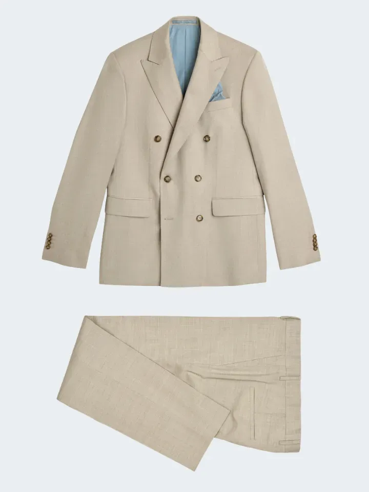 Sand Menswear Star DB-Mark N abito doppiopetto ecru flanella