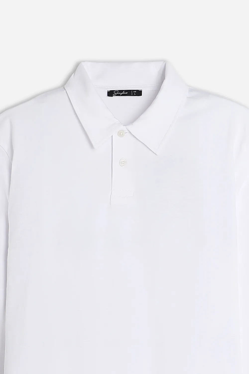 Sonny Bono Polo Manica Lunga Bianca Bottoni Cotone