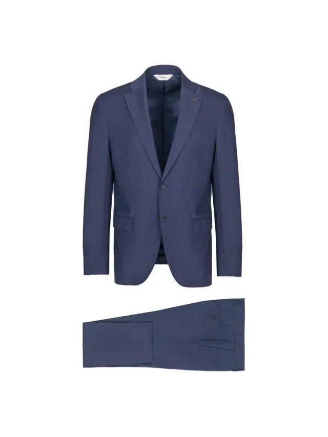 Paoloni Abito Lana Stretch Blu Slim Drop 7