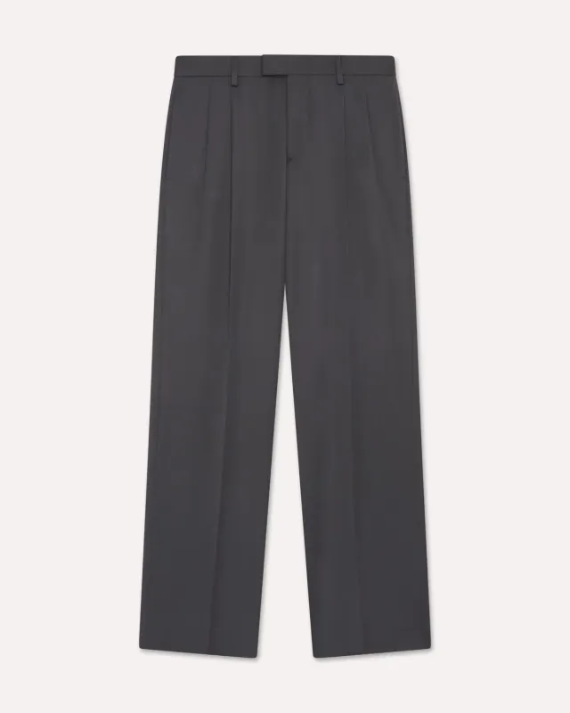 Lardini Le Origini Pantalone gabardina lana grigio due pinces