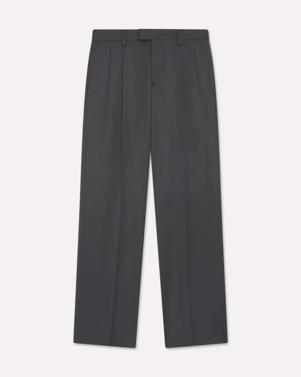 Lardini Le Origini Pantalone gabardina lana grigio due pinces