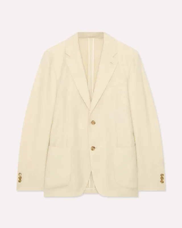 Lardini giacca monopetto lana cotone panna 2 bottoni
