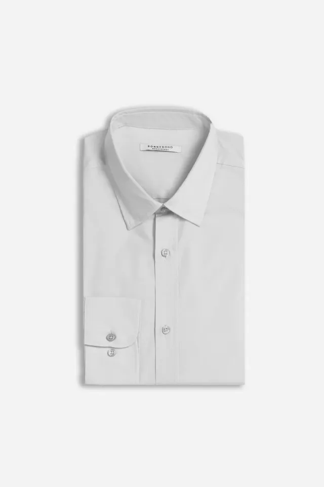 Sonny Bono Basic camicia grigio chiaro collo italiano
