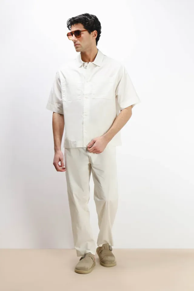 Sonny Bono pantalone chino doppia pence gesso