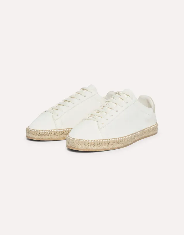 Lardini Espadrillas Stringate Pelle Bianca