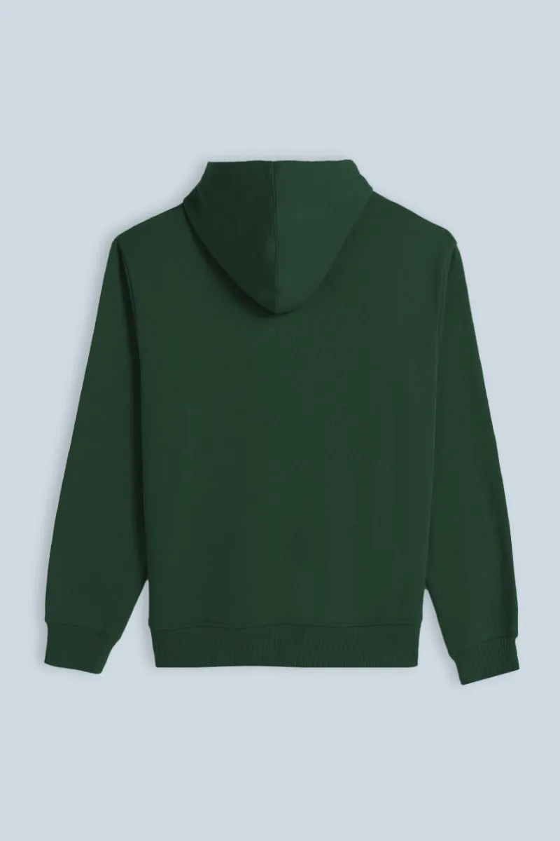 Sonny Bono Felpa Cappuccio Ricamo Verde Felpata