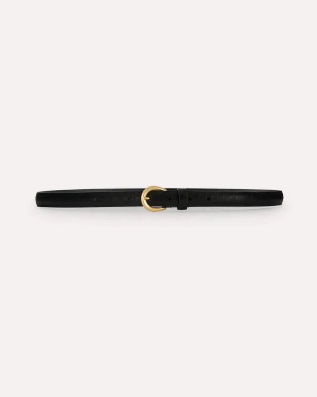 Lardini cintura pelle struzzo nera 20 mm