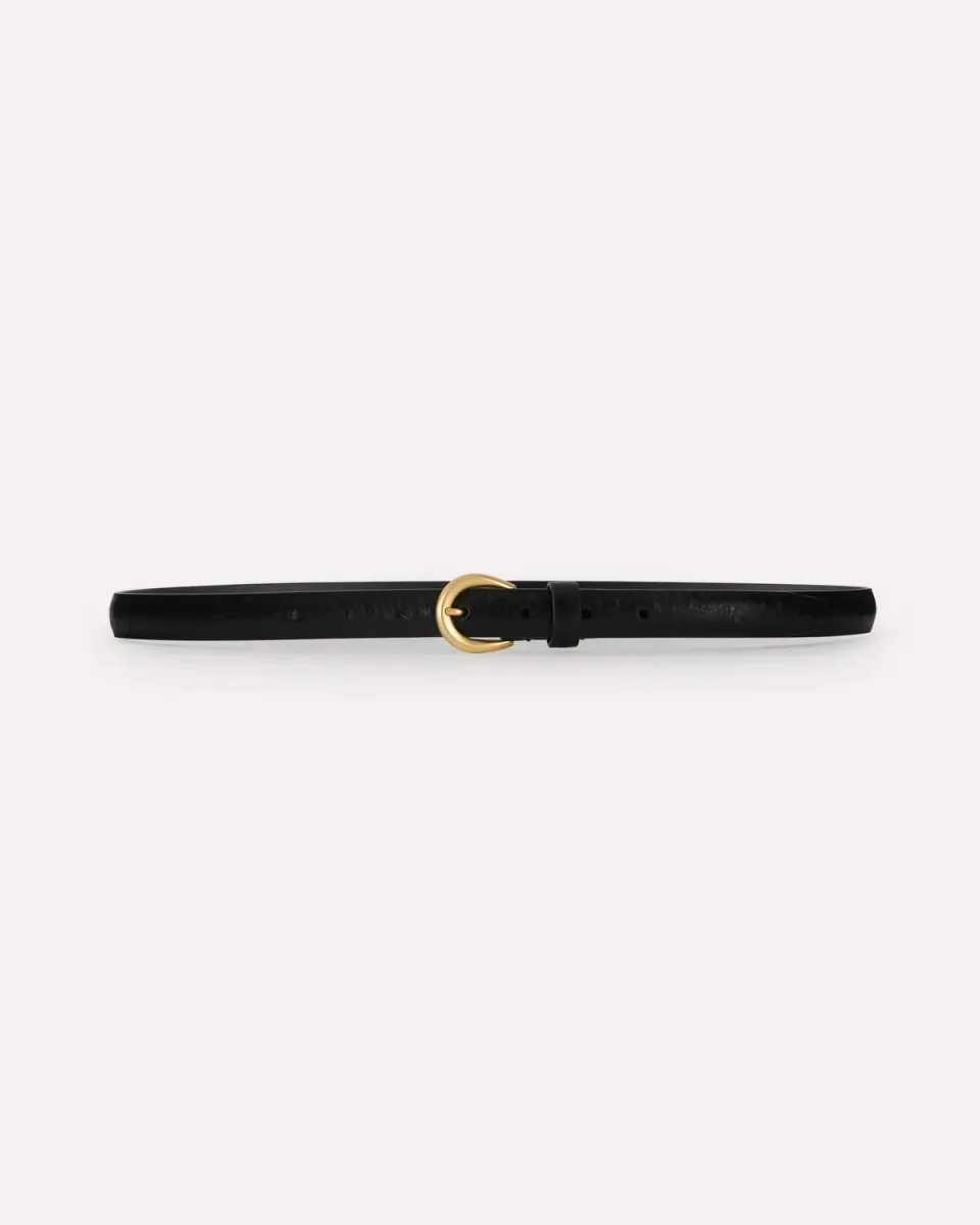 Lardini cintura pelle struzzo nera 20 mm