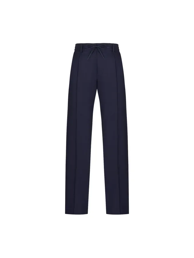Paoloni Pantalone jogging fresco di lana stretch blu