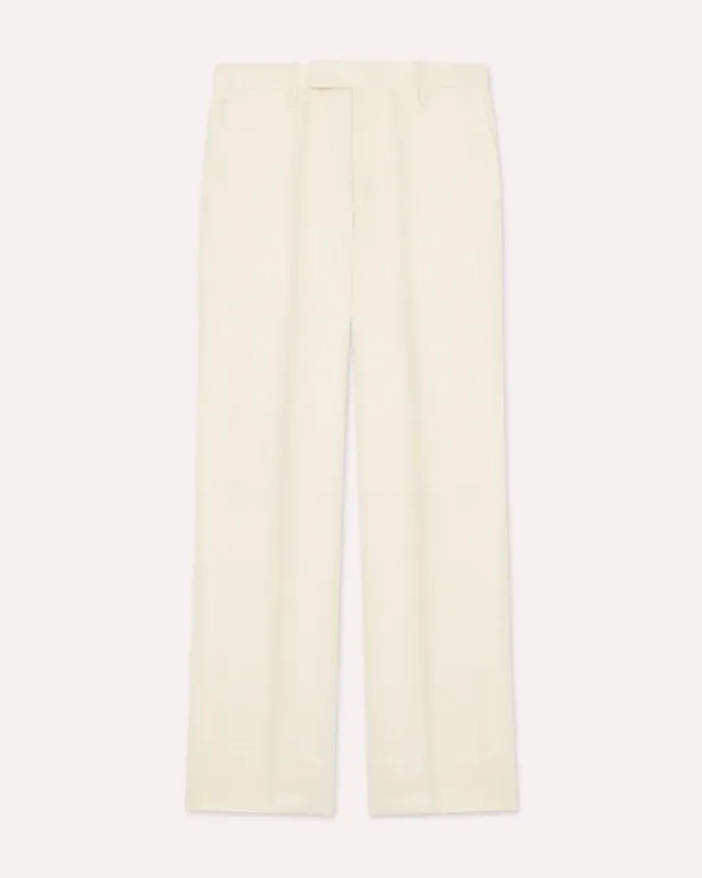 Lardini pantalone panna in lino senza pieghe