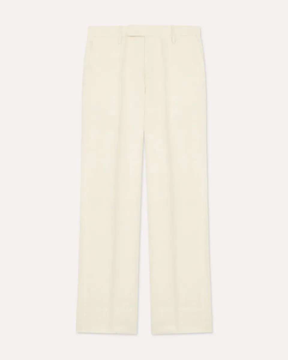 Lardini pantalone panna in lino senza pieghe