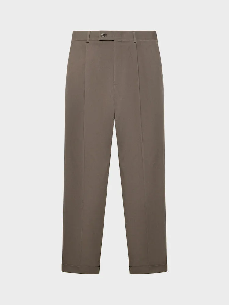 Caruso pantalone carrot-fit marrone cotone