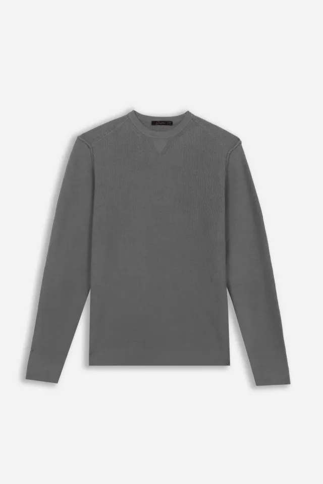 Sonny Bono Maglia Girocollo Costine Grigio Scuro