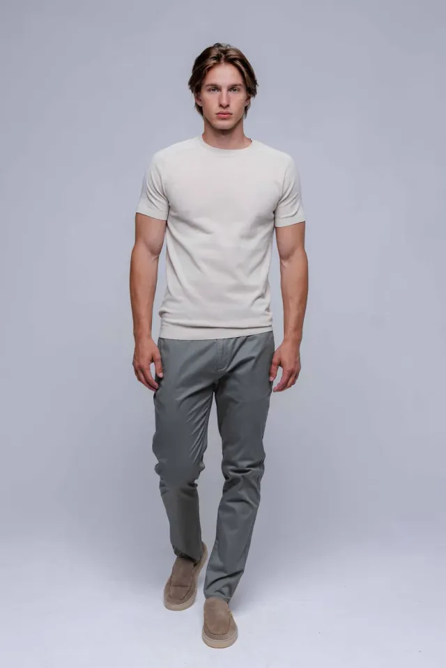 Alain Delon chinos verde oliva cotone elasticizzato