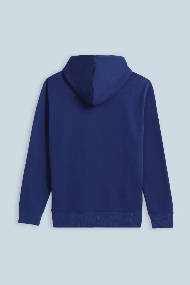 Sonny Bono Zip Cappuccio felpa bluette full zip